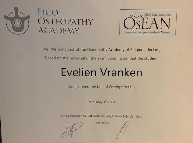 Diploma Osteopaat D.O. FICO Osteopathy Academy